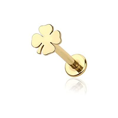 BlackAmazement Piercing en acier inoxydable 316L pour labret, hélix, tragus, cartilage Monroe, Clous d'oreilles en forme de trèfle à feuilles de trèfle porte-bonheur 6 mm 8 mm Argent Or Femme Homme BlackAmazement Piercing en acier inoxydable 316L pour labret, hélix, tragus, cartilage Monroe, Clous d'oreilles en forme de trèfle à feuilles de trèfle porte-bonheur 6 mm 8 mm Argent Or Femme Homme