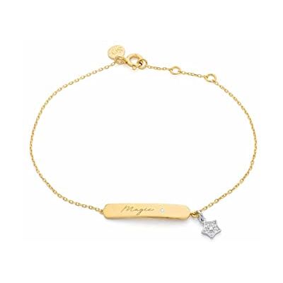 SECRECY. SECRECY Bracelet pour femme en argent sterling 925 or 18 carats, Única, Or jaune, Diamant SECRECY. SECRECY Bracelet pour femme en argent sterling 925 or 18 carats, Única, Or jaune, Diamant