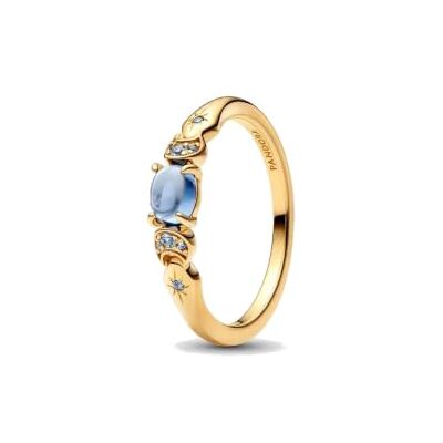 PANDORA Disney Aladdin Jasmine Bague plaquée or 14 carats avec cristal bleu clair de lune et cristal bleu clair de lune PANDORA Disney Aladdin Jasmine Bague plaquée or 14 carats avec cristal bleu clair de lune et cristal bleu clair de lune