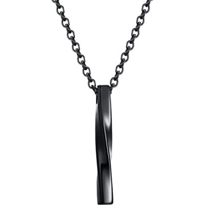 ZENSE Collier homme rectangulaire noir avec chaîne noire ZP0253 ZENSE Collier homme rectangulaire noir avec chaîne noire ZP0253