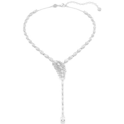 Swarovski Collier en Y Vienne, coupe mixte, plume, blanc, plaqué rhodium Swarovski Collier en Y Vienne, coupe mixte, plume, blanc, plaqué rhodium