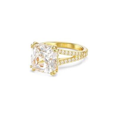 Swarovski Stilla Bague Cocktail Plaqué Or Coupe Carrée Taille 15 Blanc, Zircone Cubique Swarovski Stilla Bague Cocktail Plaqué Or Coupe Carrée Taille 15 Blanc, Zircone Cubique