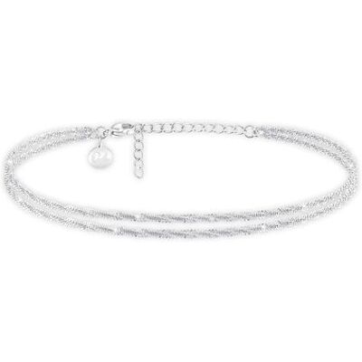 GD GOOD.designs Chaînes de cheville pour femme argentée Cheville à plusieurs rangs en acier inoxydable 316L en or blanc Résistante à l’eau et réglable (22-27 cm) GD GOOD.designs Chaînes de cheville pour femme argentée Cheville à plusieurs rangs en acier inoxydable 316L en or blanc Résistante à l’eau et réglable (22-27 cm)