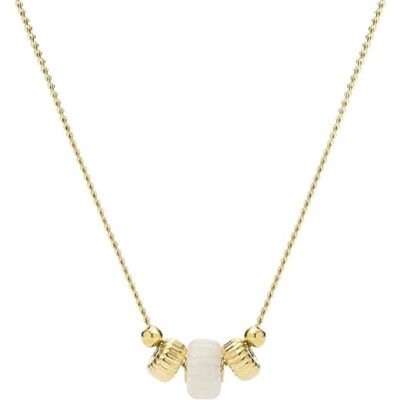 Fossil Collier chaîne Georgia Vintage Heritage en nacre et acier, JF03952710, Perle Or Acier allié, Nacre, or Fossil Collier chaîne Georgia Vintage Heritage en nacre et acier, JF03952710, Perle Or Acier allié, Nacre, or