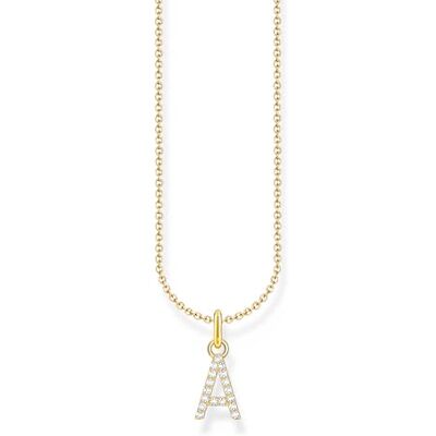 Thomas Sabo Collier lettre A , argent doré avec zirconium, KE2240-414-14 Thomas Sabo Collier lettre A , argent doré avec zirconium, KE2240-414-14