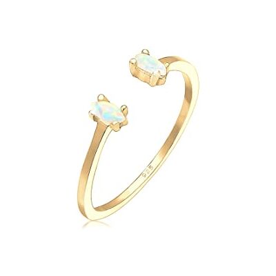 Elli Femme Argent Bague solitaire anniversaire de mariage, 54, Argent, Opale Elli Femme Argent Bague solitaire anniversaire de mariage, 54, Argent, Opale