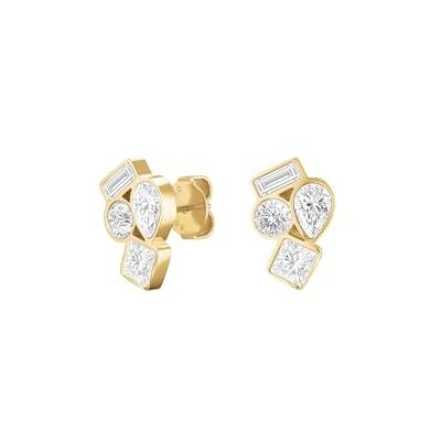 Rosefield Femme 14K Plaqué Or Boucles D'oreilles Ludique Cristal Cluster JECCG-J1170 Rosefield Femme 14K Plaqué Or Boucles D'oreilles Ludique Cristal Cluster JECCG-J1170