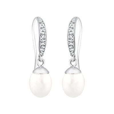 Elli Boucles d'Oreilles Femme Argent 925/1000 Perle d'Eau Douce Chinoise 0307551112 Argenté, Argent sterling, Perle Elli Boucles d'Oreilles Femme Argent 925/1000 Perle d'Eau Douce Chinoise 0307551112 Argenté, Argent sterling, Perle