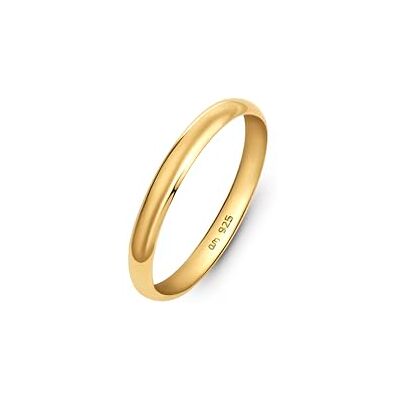 Amberta Alliance de Mariage en Argent Sterling 925 Plaqué Or Bague de Mariage pour Couple Alliance Or: 2.5 mm Taille 67 Amberta Alliance de Mariage en Argent Sterling 925 Plaqué Or Bague de Mariage pour Couple Alliance Or: 2.5 mm Taille 67