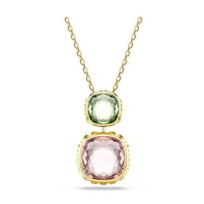 Swarovski Chroma Collection, Cushion cut, Multicolored, Gold-tone plated Swarovski Chroma Collection, Cushion cut, Multicolored, Gold-tone plated