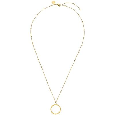 Purelei ® Collier « Karma » pour femme en acier inoxydable (or, argent et or rose) avec pendentif (50/55 cm de longueur, réglable) Bijoux étanches Purelei ® Collier « Karma » pour femme en acier inoxydable (or, argent et or rose) avec pendentif (50/55 cm de longueur, réglable) Bijoux étanches