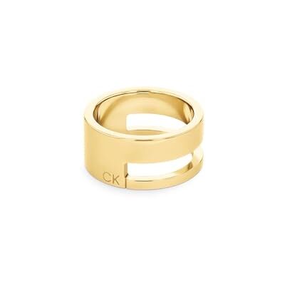 Calvin Bague Femme Collection GEOMETRIC ESSENTIALS en Or Jaune 35000679B, Acier inoxydable, Aucune pierre précieuse Calvin Bague Femme Collection GEOMETRIC ESSENTIALS en Or Jaune 35000679B, Acier inoxydable, Aucune pierre précieuse