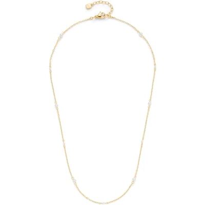JEWELS BY LEONARDO Collier Ciao Navina • Chaîne d'ancre courte en acier inoxydable doré • Perles d'imitation filigranes blanches • 42-47 cm de longueur • Bijou cadeau pour femme • 024583, 42 cm, Acier JEWELS BY LEONARDO Collier Ciao Navina • Chaîne d'ancre courte en acier inoxydable doré • Perles d'imitation filigranes blanches • 42-47 cm de longueur • Bijou cadeau pour femme • 024583, 42 cm, Acier