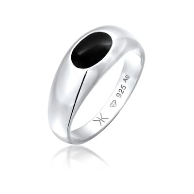 Kuzzoi Bague chevalière pour homme polie avec émail en argent sterling 925 massif pour homme de taille 60-66, 0611792824 Kuzzoi Bague chevalière pour homme polie avec émail en argent sterling 925 massif pour homme de taille 60-66, 0611792824