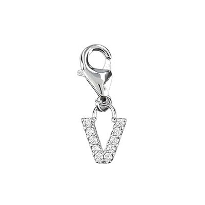 Depesche 11785-037 Charmes Express yourself Pendentif pour colliers et bracelets, lettre V, plaqué argent, comme petit cadeau Depesche 11785-037 Charmes Express yourself Pendentif pour colliers et bracelets, lettre V, plaqué argent, comme petit cadeau