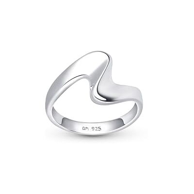Amberta Bague Wave en Argent Sterling 925 pour Femme Bague de Pouce pour Femme Bague Argent Femme 925 Massif: Bague Vague Taille 52.5 Amberta Bague Wave en Argent Sterling 925 pour Femme Bague de Pouce pour Femme Bague Argent Femme 925 Massif: Bague Vague Taille 52.5