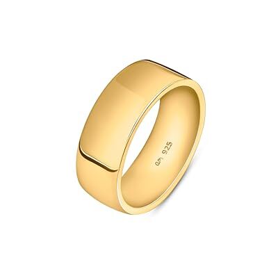 Amberta Alliance pour Homme en Argent Sterling 925 ou Plaqué Or Bague Homme Argent Massif Poli Pouce Largeur 5 6 8 mm Bague de Mariage Simple: Or 8 mm Taille 58.9 Amberta Alliance pour Homme en Argent Sterling 925 ou Plaqué Or Bague Homme Argent Massif Poli Pouce Largeur 5 6 8 mm Bague de Mariage Simple: Or 8 mm Taille 58.9