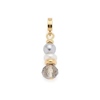 JEWELS BY LEONARDO Pendentif Clip & Mix Pauly • Pendentif en acier inoxydable doré • Perles de verre et d'imitation enfilées dans les tons gris • Clip S (3,5 mm de diamètre) • Bijou cadeau pour femme JEWELS BY LEONARDO Pendentif Clip & Mix Pauly • Pendentif en acier inoxydable doré • Perles de verre et d'imitation enfilées dans les tons gris • Clip S (3,5 mm de diamètre) • Bijou cadeau pour femme