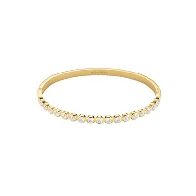 Rosefield Bracelet jonc pour femme en acier inoxydable doré et argenté Design moderne Collection de breloques octogonales, Acier inoxydable Rosefield Bracelet jonc pour femme en acier inoxydable doré et argenté Design moderne Collection de breloques octogonales, Acier inoxydable