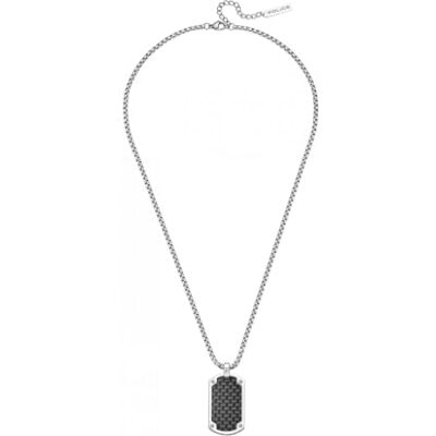 Police U-TURN Pendentif en fibre de carbone avec chaîne pour homme – PEAGN0041701, taille unique, acier inoxydable, sans pierre précieuse Police U-TURN Pendentif en fibre de carbone avec chaîne pour homme – PEAGN0041701, taille unique, acier inoxydable, sans pierre précieuse