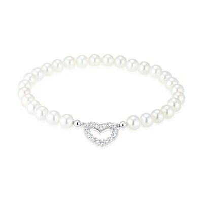 Elli Femme Argent 925 Ronde Oxyde de Zirconium Coeur Bracelets multi-rangs, 16 cm, Argent sterling Métal Zirconium Argent, Oxyde de zirconium Elli Femme Argent 925 Ronde Oxyde de Zirconium Coeur Bracelets multi-rangs, 16 cm, Argent sterling Métal Zirconium Argent, Oxyde de zirconium