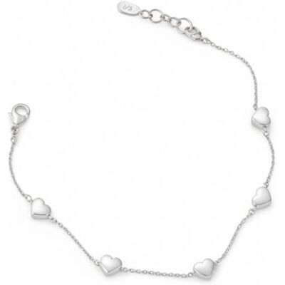 Scott Bracelet pour femme en argent sterling 925 avec cœurs I Bracelet avec pendentif en forme de cœur pour femmes et filles I Bijou en véritable qualité de joaillerie, 20 cm, Argent sterling Scott Bracelet pour femme en argent sterling 925 avec cœurs I Bracelet avec pendentif en forme de cœur pour femmes et filles I Bijou en véritable qualité de joaillerie, 20 cm, Argent sterling