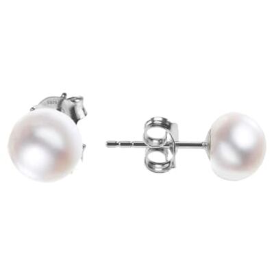 Scott Boucles d'oreilles en argent sterling 925 avec perles de culture d'eau douce blanches Boucles d'oreilles en perles pour femmes avec fermoir Scott Boucles d'oreilles en argent sterling 925 avec perles de culture d'eau douce blanches Boucles d'oreilles en perles pour femmes avec fermoir