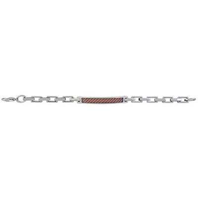 Phebus 35/0694 Bracelet homme en acier inoxydable maille carbone rectangulaire, 22 cm, couleur unie espresso, 22 centimeters, Acier inoxydable Phebus 35/0694 Bracelet homme en acier inoxydable maille carbone rectangulaire, 22 cm, couleur unie espresso, 22 centimeters, Acier inoxydable