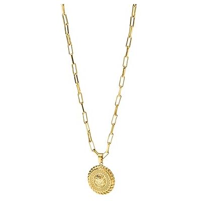 Purelei Nomad Coin Chaîne pour homme – Collier distinctif en acier inoxydable avec pendentif en relief – Plaqué or 18 carats ou argent – Réglable (50/55 cm) – Bijou déclaration pour homme Purelei Nomad Coin Chaîne pour homme – Collier distinctif en acier inoxydable avec pendentif en relief – Plaqué or 18 carats ou argent – Réglable (50/55 cm) – Bijou déclaration pour homme