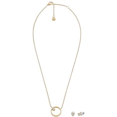 Skagen Collier pour femmes en acier inoxydable ou semi-précieux avec fermoir à mousqueton Pendentif anneau Skagen Collier pour femmes en acier inoxydable ou semi-précieux avec fermoir à mousqueton Pendentif anneau