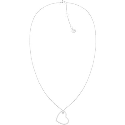 Tommy Hilfiger Damen Halskette mit Anhänger aus Edelstahl in der Farbe Silber, Länge: 61cm, 2780756 Tommy Hilfiger Damen Halskette mit Anhänger aus Edelstahl in der Farbe Silber, Länge: 61cm, 2780756