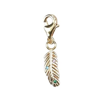 Depesche 11785-047 Charmes Express yourself pendentif pour colliers et bracelets, plume, plaqué or, comme un petit cadeau Depesche 11785-047 Charmes Express yourself pendentif pour colliers et bracelets, plume, plaqué or, comme un petit cadeau