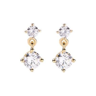 Amen Boucles d'oreilles pour femme de la collection Fancy. Bijou en argent 925 plaqué or et zircons blancs. Référence : ETOGB. Amen Boucles d'oreilles pour femme de la collection Fancy. Bijou en argent 925 plaqué or et zircons blancs. Référence : ETOGB.
