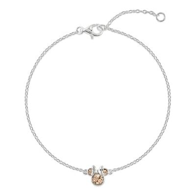 Disney Bracelet Minnie Mouse en argent sterling 925 avec pierre de naissance du mois de juin, 17 cm avec rallonge de 2,5 cm Disney Bracelet Minnie Mouse en argent sterling 925 avec pierre de naissance du mois de juin, 17 cm avec rallonge de 2,5 cm