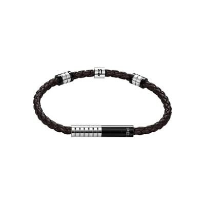 Police Twisty Bracelet pour hommes (Noir/Argent) Police Twisty Bracelet pour hommes (Noir/Argent)