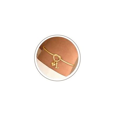 TINGN Bracelet pour femme doré Cadeaux de Saint-Valentin Bracelet en forme de cœur avec lettres de A à Z Bracelet nœud d'amour Cadeau personnalisé pour femme fille petite amie Cadeau de TINGN Bracelet pour femme doré Cadeaux de Saint-Valentin Bracelet en forme de cœur avec lettres de A à Z Bracelet nœud d'amour Cadeau personnalisé pour femme fille petite amie Cadeau de