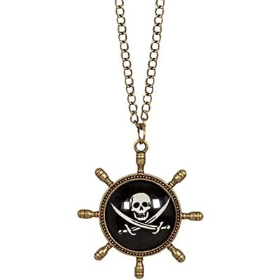 Boland 74148 Collier pirate fantaisie avec pendentif pour adulte, gouvernail, tête de mort, bijou, pirate, corsaire, carnaval, carnaval, Halloween, fête à thème Boland 74148 Collier pirate fantaisie avec pendentif pour adulte, gouvernail, tête de mort, bijou, pirate, corsaire, carnaval, carnaval, Halloween, fête à thème