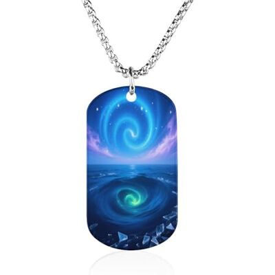 LPAGBCNU Collier avec plaque d'identité double vortex en forme de mer glacée Chaîne de 60 cm Pendentif photo personnalisée pour homme et femme En acier inoxydable Cadeau souvenir de deuil LPAGBCNU Collier avec plaque d'identité double vortex en forme de mer glacée Chaîne de 60 cm Pendentif photo personnalisée pour homme et femme En acier inoxydable Cadeau souvenir de deuil