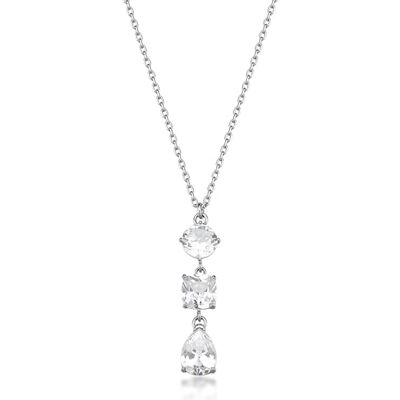 Brosway Collier femme en acier BIG01, élégant bijou avec cristaux pendentifs, longue chaîne en métal argenté Brosway Collier femme en acier BIG01, élégant bijou avec cristaux pendentifs, longue chaîne en métal argenté