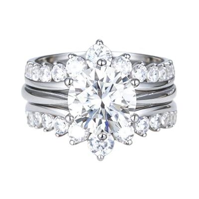 ZUOHUI Bague ronde en Moissanite for femmes, Ivy Guardian 3ct, couleur D VVS, bracelet d'éternité empilable for cadeau de promesse d'anniversaire, US 5-12(12) ZUOHUI Bague ronde en Moissanite for femmes, Ivy Guardian 3ct, couleur D VVS, bracelet d'éternité empilable for cadeau de promesse d'anniversaire, US 5-12(12)
