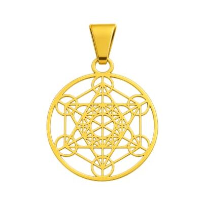 Felicidade Pendentif en Metatron en Acier Inoxydable Symbole de Protection et de Sagesse Disponible en Argenté et en doré Idéal pour Tous Bijou Élégant et Plein de Sens Felicidade Pendentif en Metatron en Acier Inoxydable Symbole de Protection et de Sagesse Disponible en Argenté et en doré Idéal pour Tous Bijou Élégant et Plein de Sens