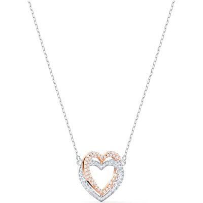 Swarovski Collier Infinity, Cœur, Blanc, Finition mix de métal Swarovski Collier Infinity, Cœur, Blanc, Finition mix de métal