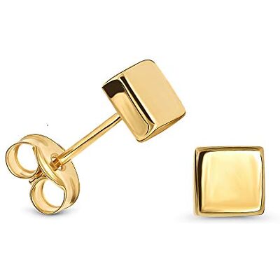Miore Bijoux, boucles d'oreilles pour femme, boucles d'oreilles en or jaune 9 carats, boucles d'oreilles carrées en or véritable, boucles d'oreilles pour femme Miore Bijoux, boucles d'oreilles pour femme, boucles d'oreilles en or jaune 9 carats, boucles d'oreilles carrées en or véritable, boucles d'oreilles pour femme