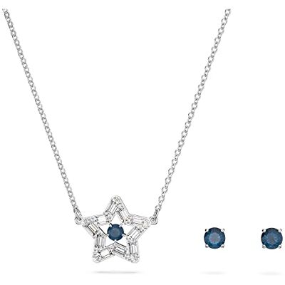 Swarovski Parure de bijoux en cristal, collection collier et boucles d'oreilles, One Size, Métal, Zircone cubique Swarovski Parure de bijoux en cristal, collection collier et boucles d'oreilles, One Size, Métal, Zircone cubique