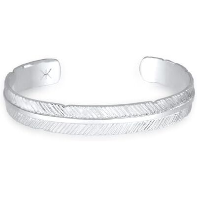 Kuzzoi Bracelet en argent massif 925 poli pour homme, motif plume Bracelet pour homme au look bohème Taille : 19 cm Kuzzoi Bracelet en argent massif 925 poli pour homme, motif plume Bracelet pour homme au look bohème Taille : 19 cm