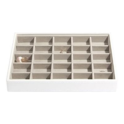 Stackers Carters of London Boîte à bijoux 25 compartiments avec doublure grise Blanc Stackers Carters of London Boîte à bijoux 25 compartiments avec doublure grise Blanc