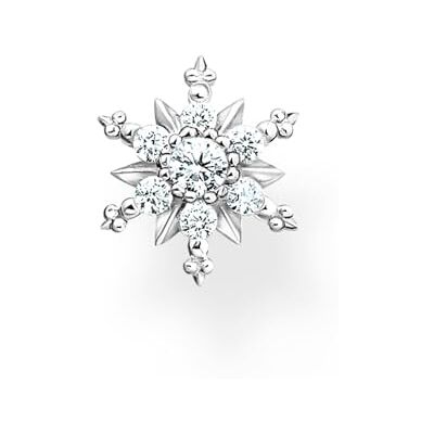Thomas Sabo boucles d'oreilles simples clous flocon de neige avec pierres blanches argent sterling 925 H2260 Thomas Sabo boucles d'oreilles simples clous flocon de neige avec pierres blanches argent sterling 925 H2260