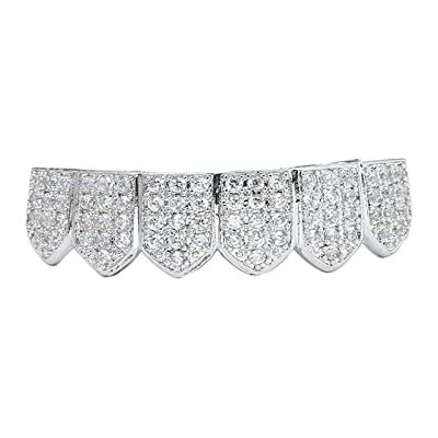 Generic Hip Hop Dents Grillz glacé Dehors Zircon Vampire grilles Haut Fond Grill Ensemble pour Les Hommes Femmes,Argent,Lower Teeth Generic Hip Hop Dents Grillz glacé Dehors Zircon Vampire grilles Haut Fond Grill Ensemble pour Les Hommes Femmes,Argent,Lower Teeth
