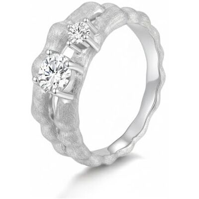 ZUOHUI Bague ronde en argent sterling S925 unisexe, bague empilable en Moissanite, Vintage Art déco(Silver,9) ZUOHUI Bague ronde en argent sterling S925 unisexe, bague empilable en Moissanite, Vintage Art déco(Silver,9)