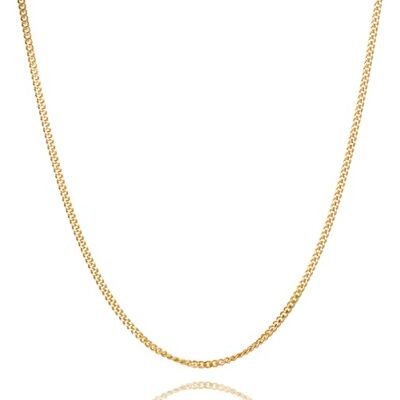 Miore Collier en argent 925/plaqué or 18 carats pour femme, chaîne Groumette 45 cm, fabriqué en Italie, bijou hypoallergénique, emballé dans un élégant étui à bijoux Miore Collier en argent 925/plaqué or 18 carats pour femme, chaîne Groumette 45 cm, fabriqué en Italie, bijou hypoallergénique, emballé dans un élégant étui à bijoux